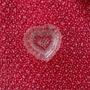 Vintage 70s Avon Glass Heart Trinket Dish